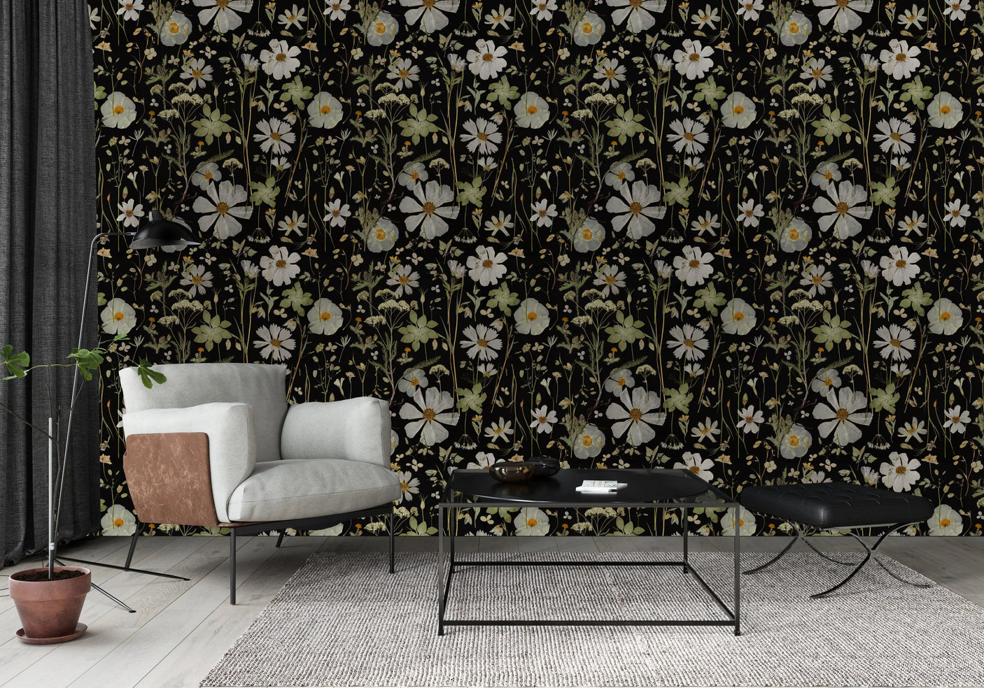 A Desert Morning - Pressed Flower Wallpaper - NEW
