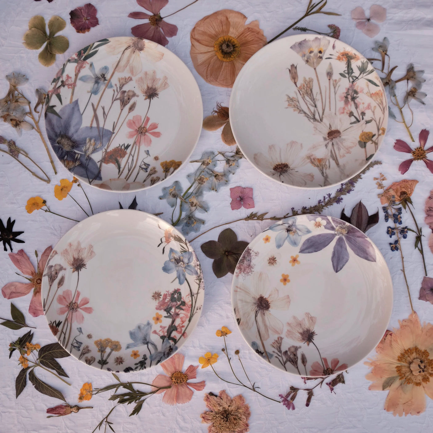 California Garden Dessert Plates - Set of 4 - WS